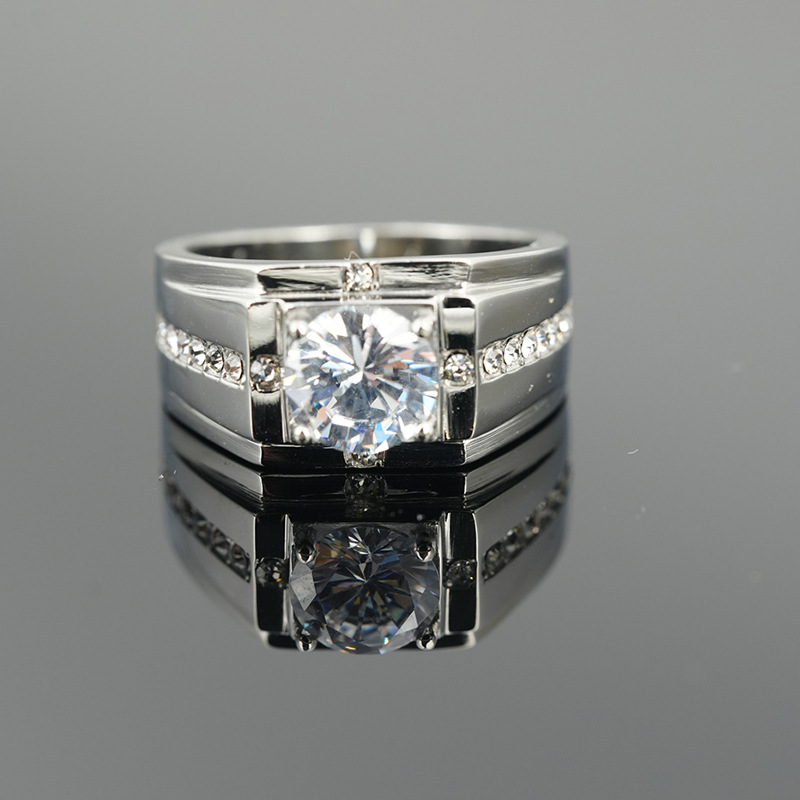 Retro Square Titanium Steel Artificial Gemstones Rings In Bulk